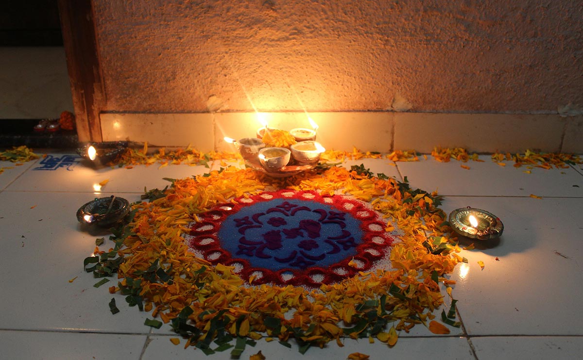 Celebración del Diwali, India